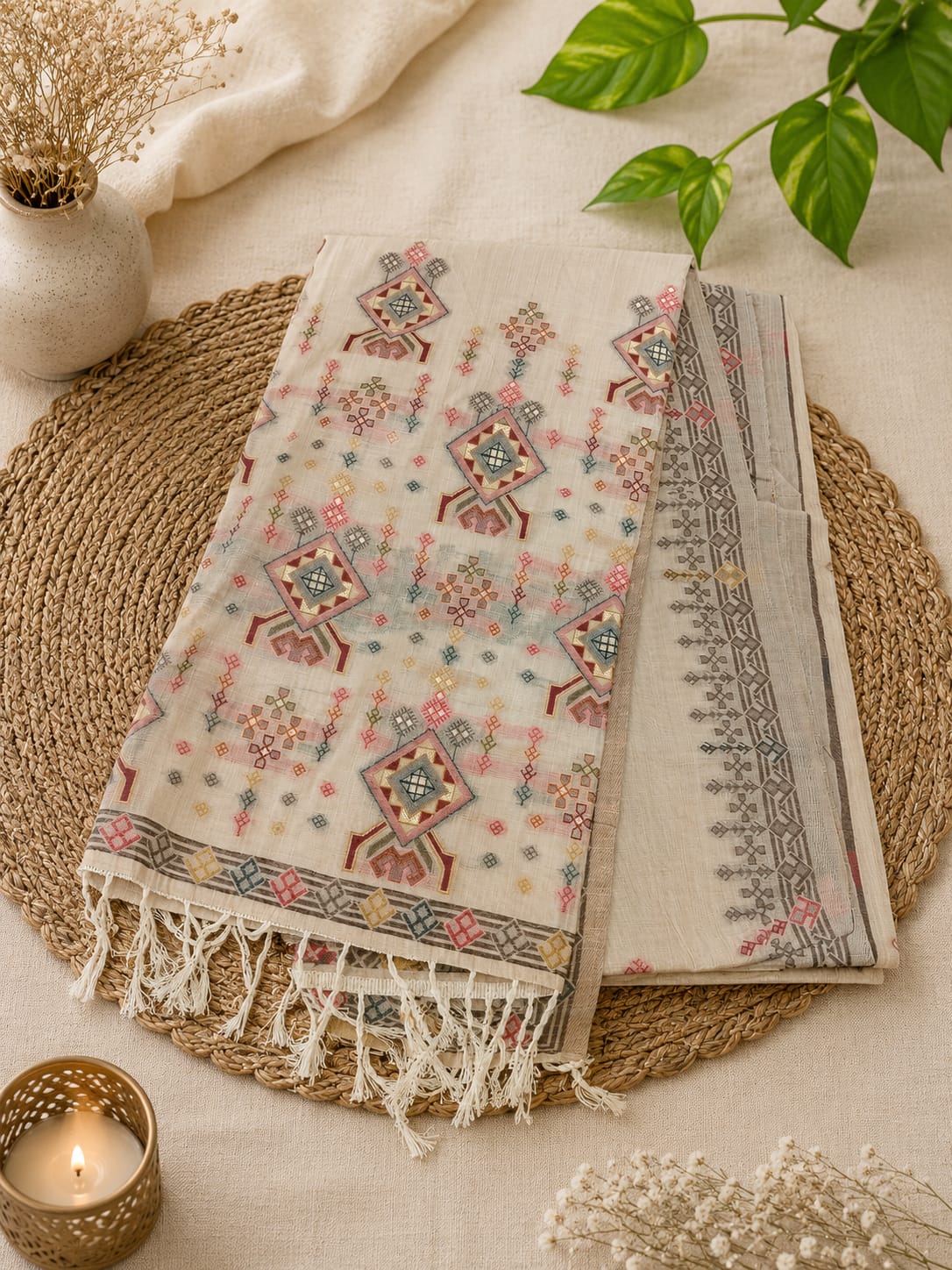 SS-JAM-42XX-Linen Jamdani Saree