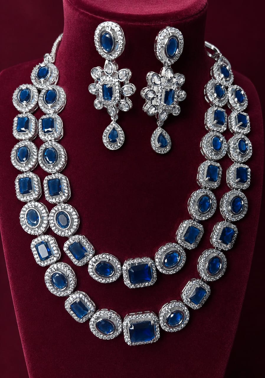 Royal Blue Sapphire Double Layer AD Set