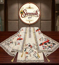 Beige Bird Print Handloom Linen Set