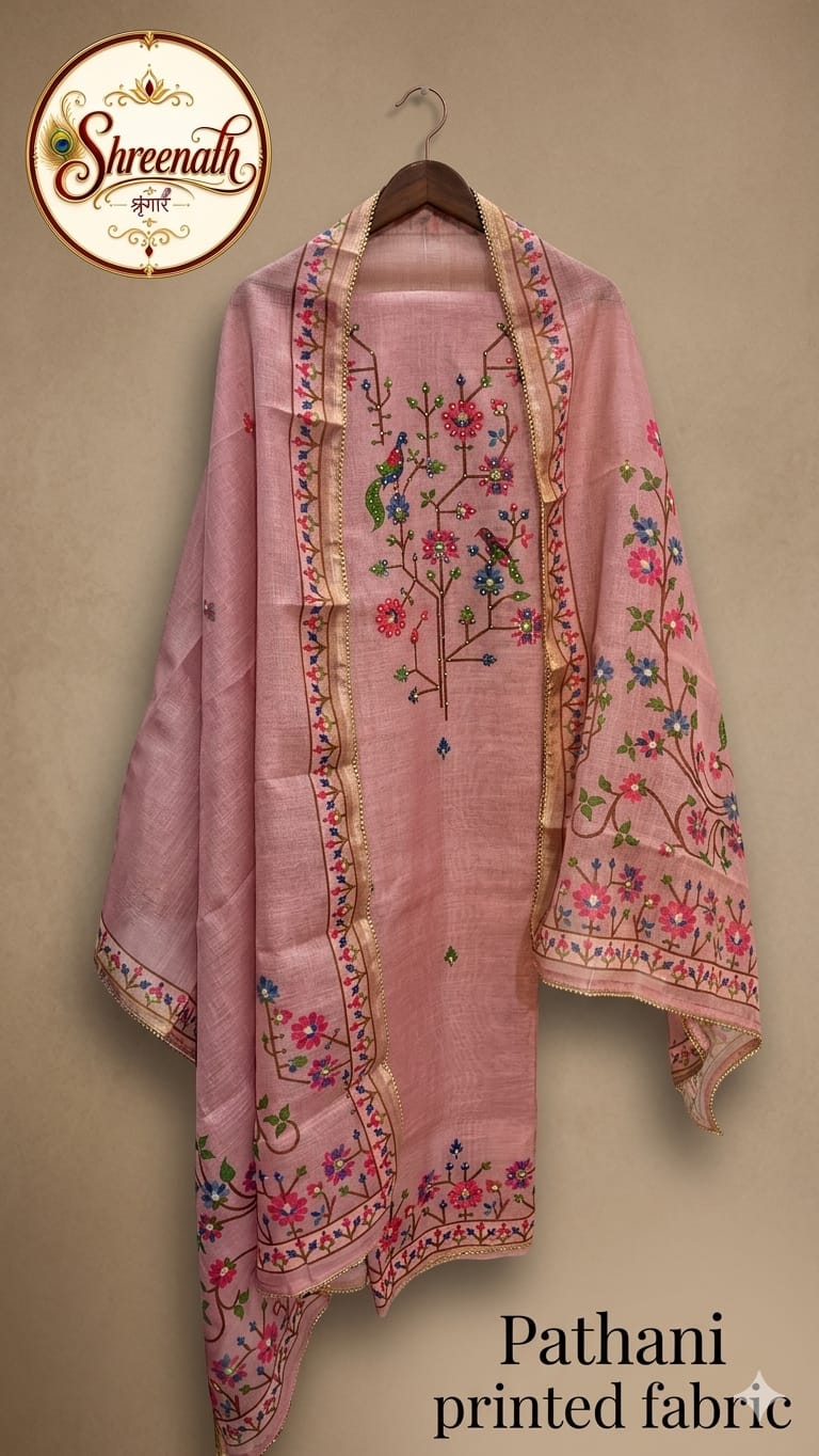Paithani Print Linen Cotton
