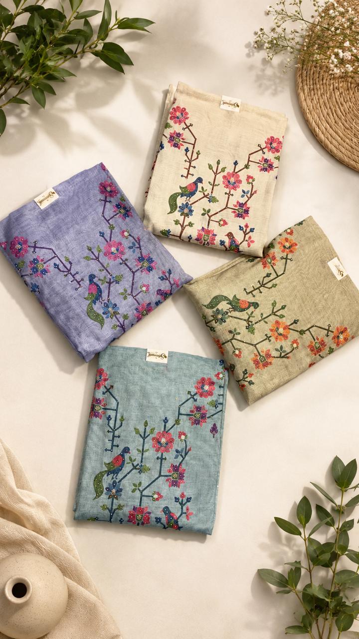 Paithani Print Linen Cotton