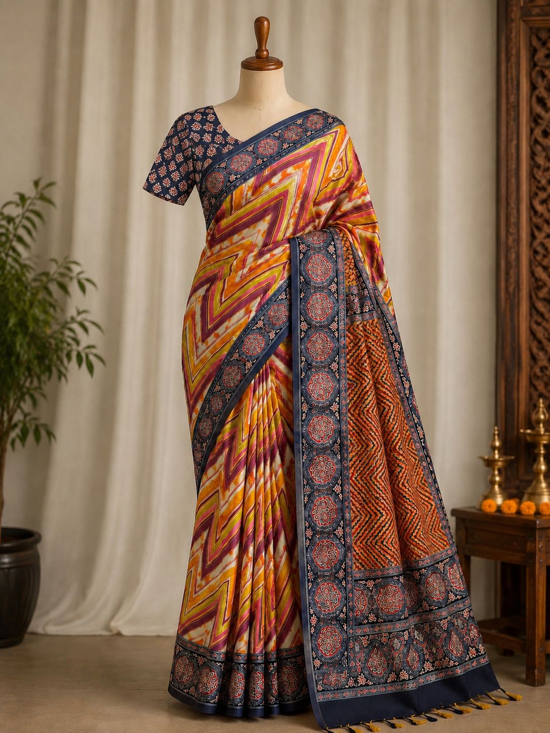 Digital Pari Silk Saree