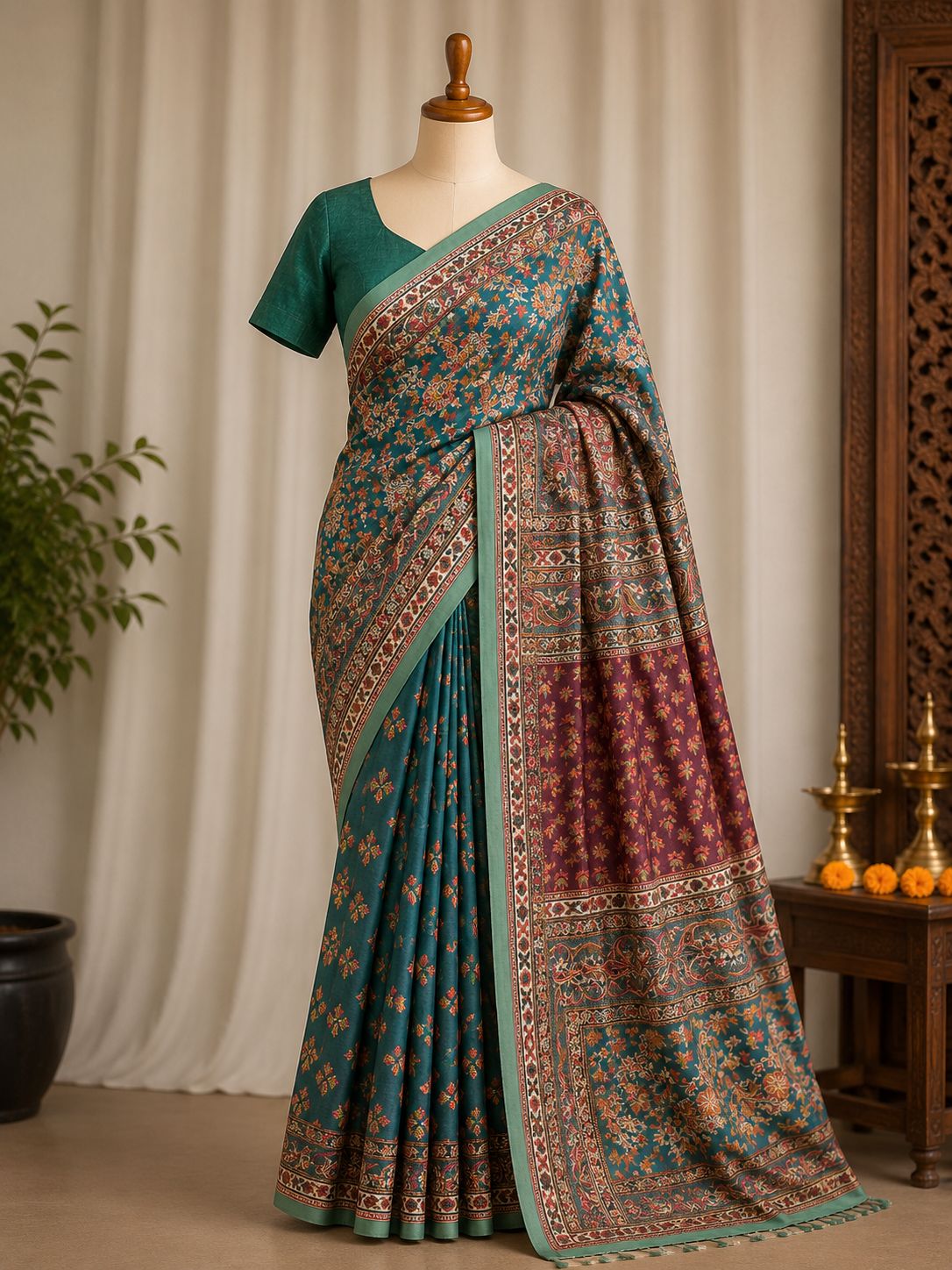 Digital Pari Silk Saree