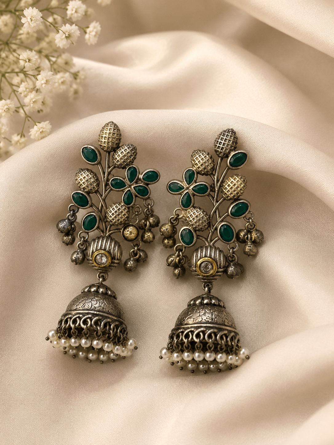 Gulnaar Bagh Jhumkas 🌺✨