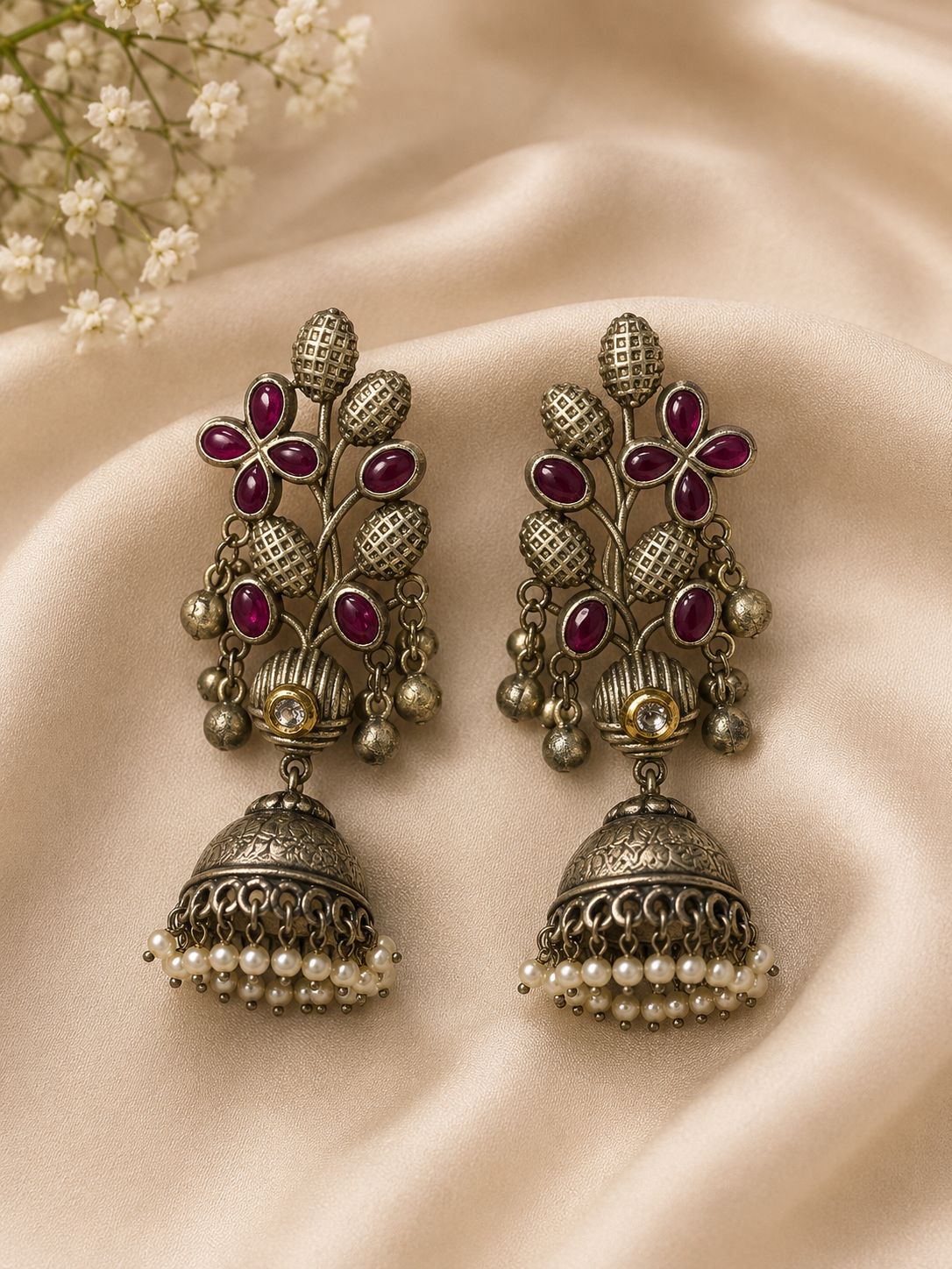 Gulnaar Bagh Jhumkas 🌺✨