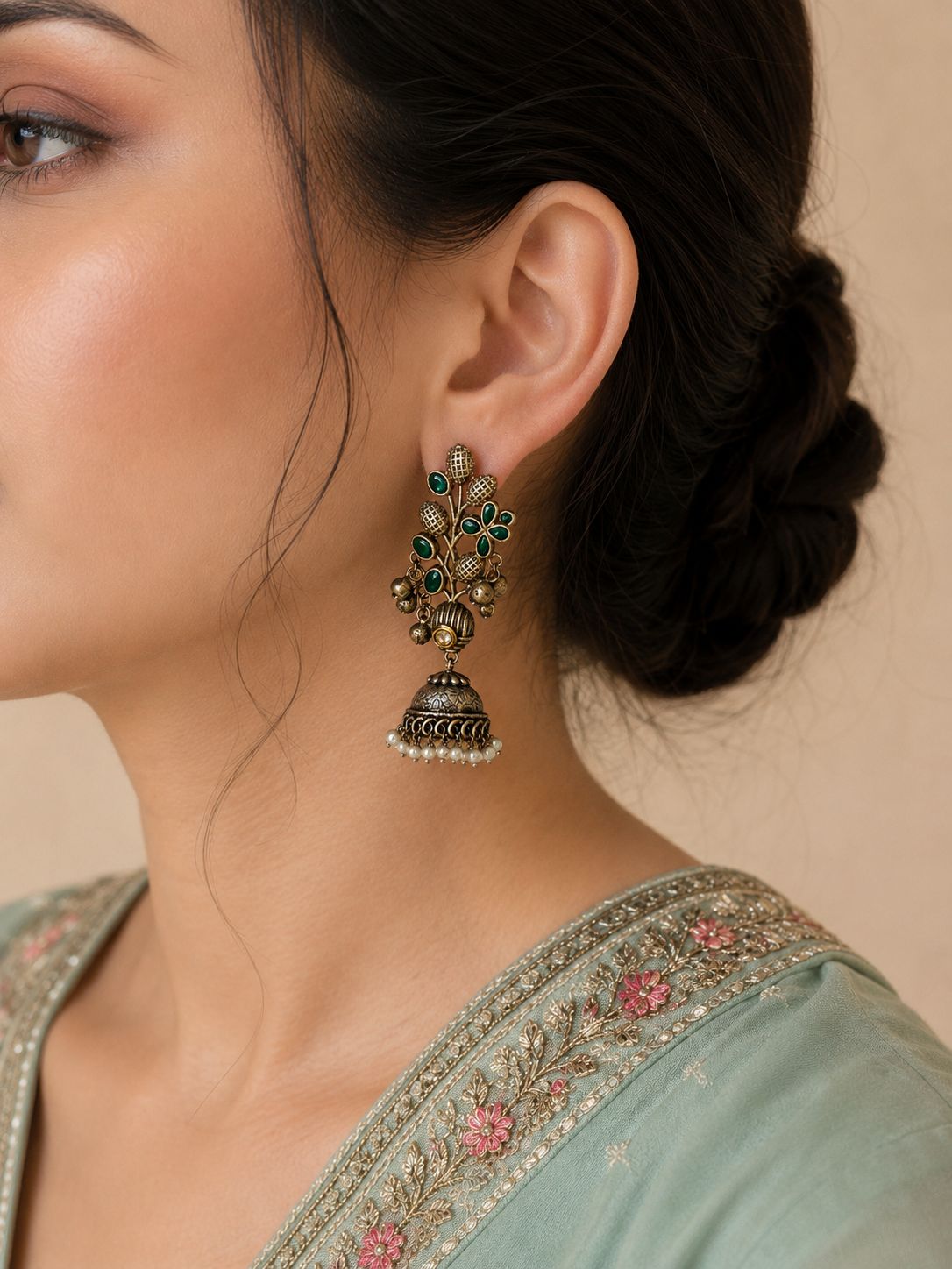 Gulnaar Bagh Jhumkas 🌺✨