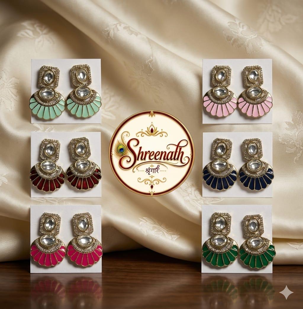 Shreenath Meena Fan Earrings 🎨