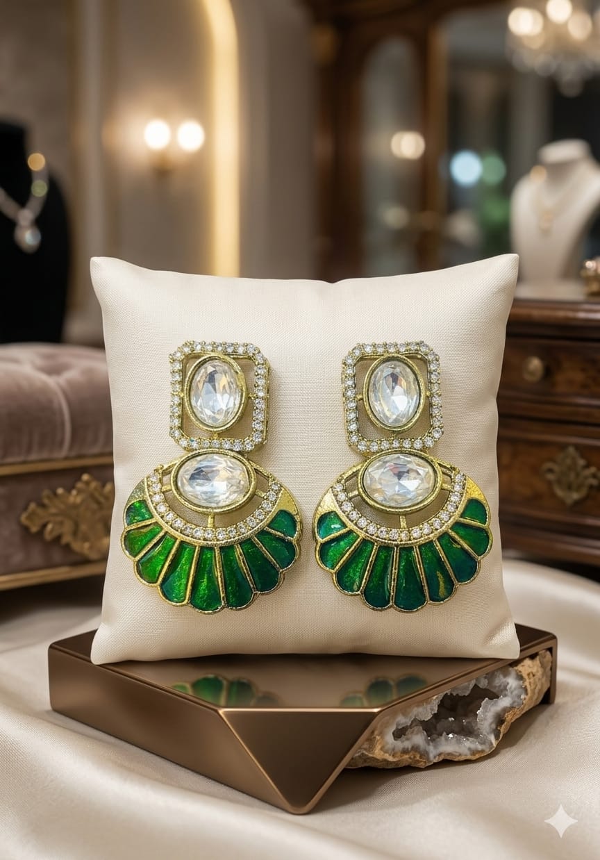 Shreenath Meena Fan Earrings 🎨