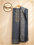 Indigo Leheriya Embroidered Suit