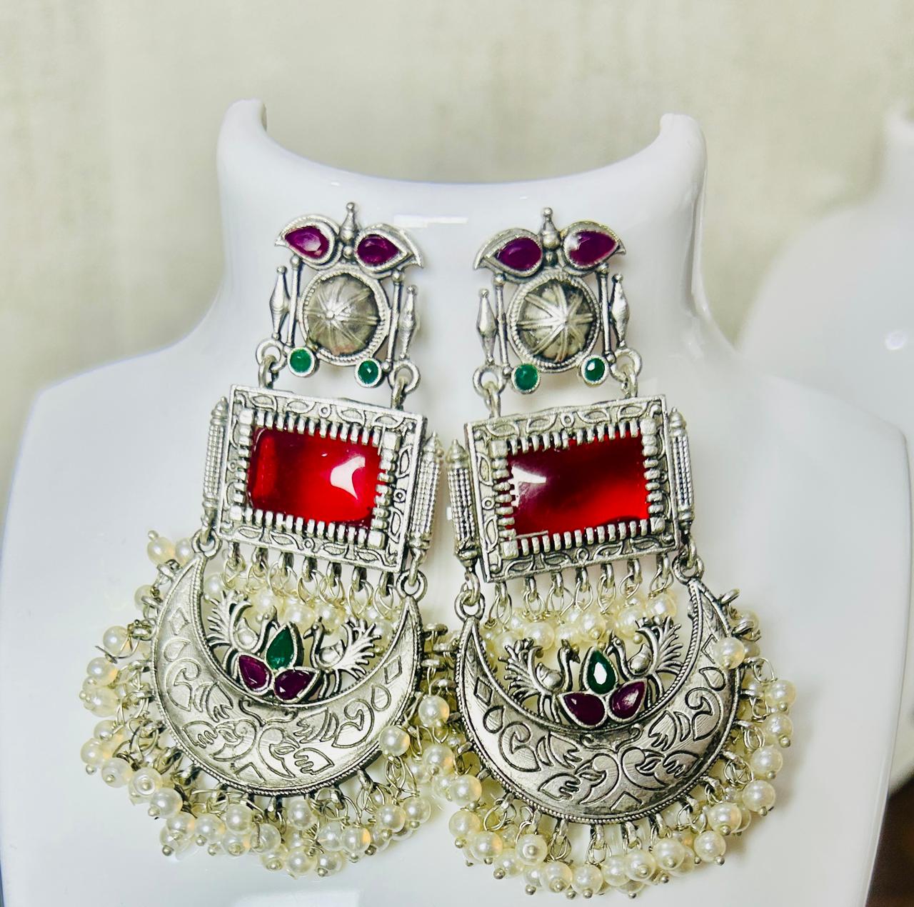 Mor Chandbali Danglers 🦚✨